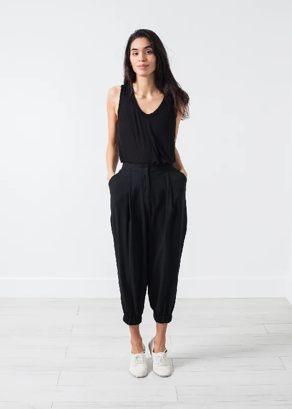 Fancy Wool Pant in Black Casual Sweatpants Style