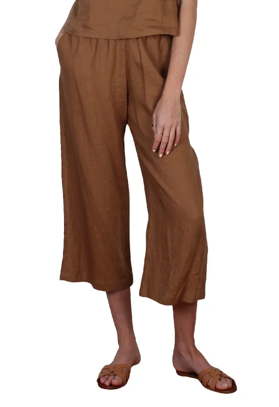 Pacific Linen Pants Cognac Comfortable Denim Leggings