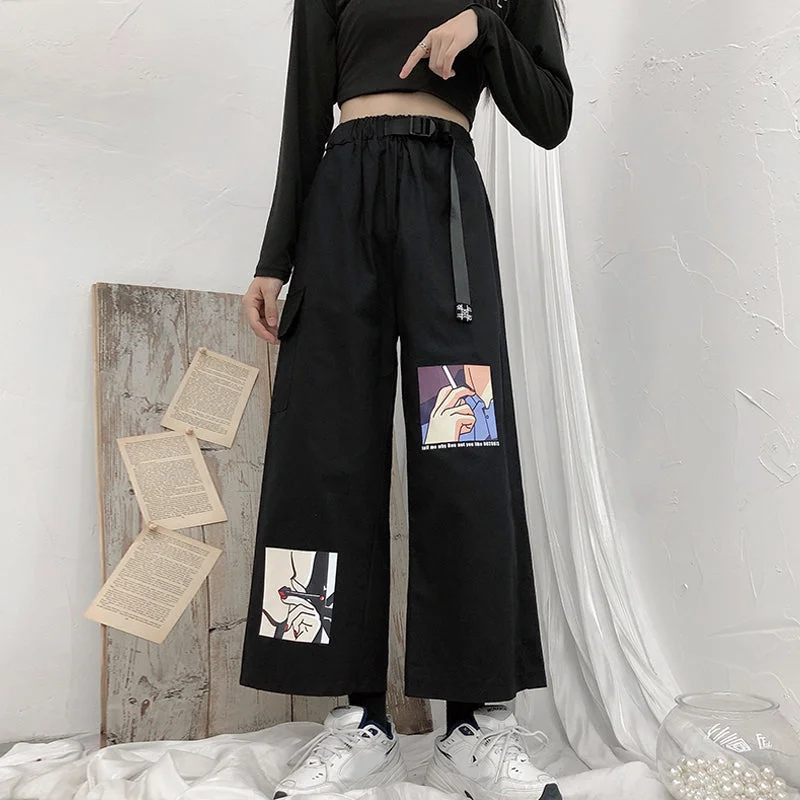 Korean style high waist wide leg pants yv43376 Soft Stretch Leggings