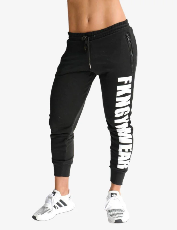 Women's Gym Track Pants | Bootyfit | Black Elegant Silk Pants