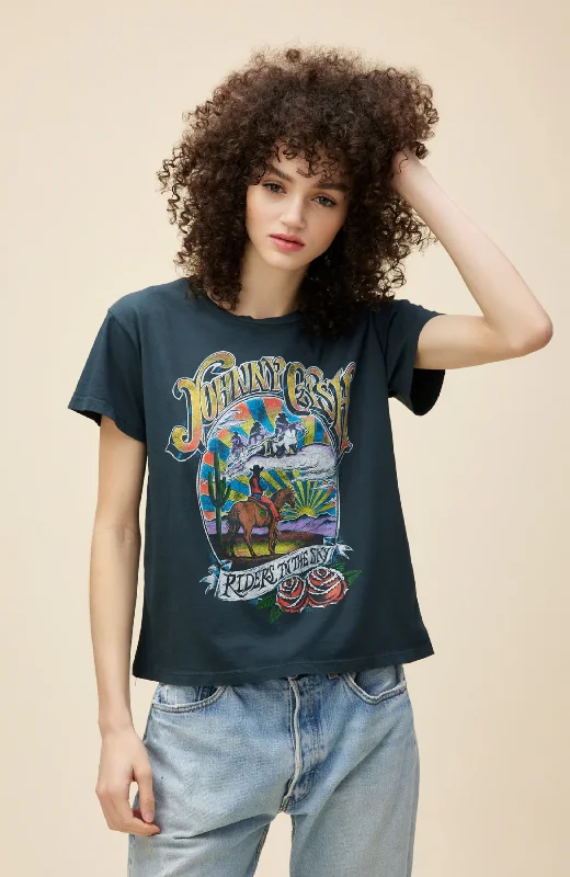 Daydreamer - Johnnie Cash Ghost Riders Solo Tee Notch Collar Peter Pan Collar Cowl Neck Daydreamer - Johnnie Cash Ghost Riders Solo Tee Notch Collar Peter Pan Collar Cowl Neck