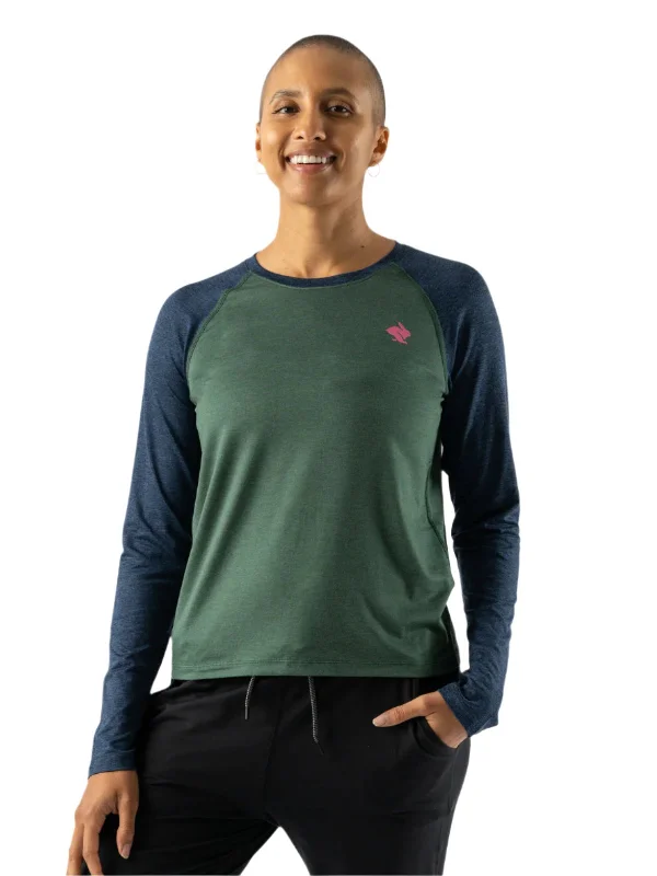 EZ Tee LS Cropped Print Jacquard Patchwork