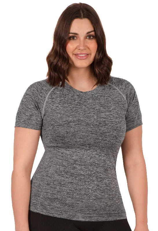 Seamless Short Sleeve Activewear Thermal Tee Modern Contemporary Chic