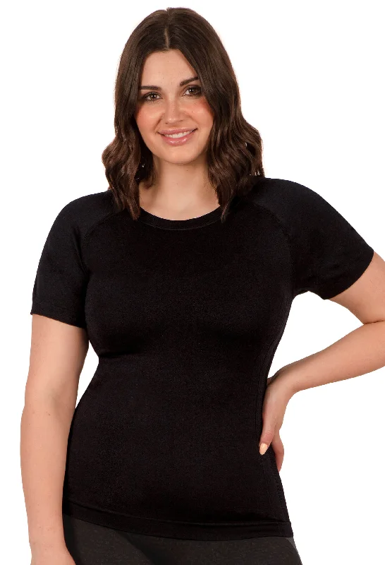 Seamless Short Sleeve Activewear Thermal Tee Plaid T-Shirt Polka Dot Checkered