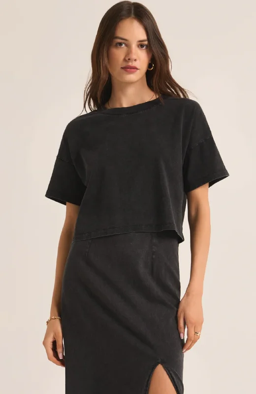 Z Supply - Sway Cropped Tee Chenille Brocade Lace