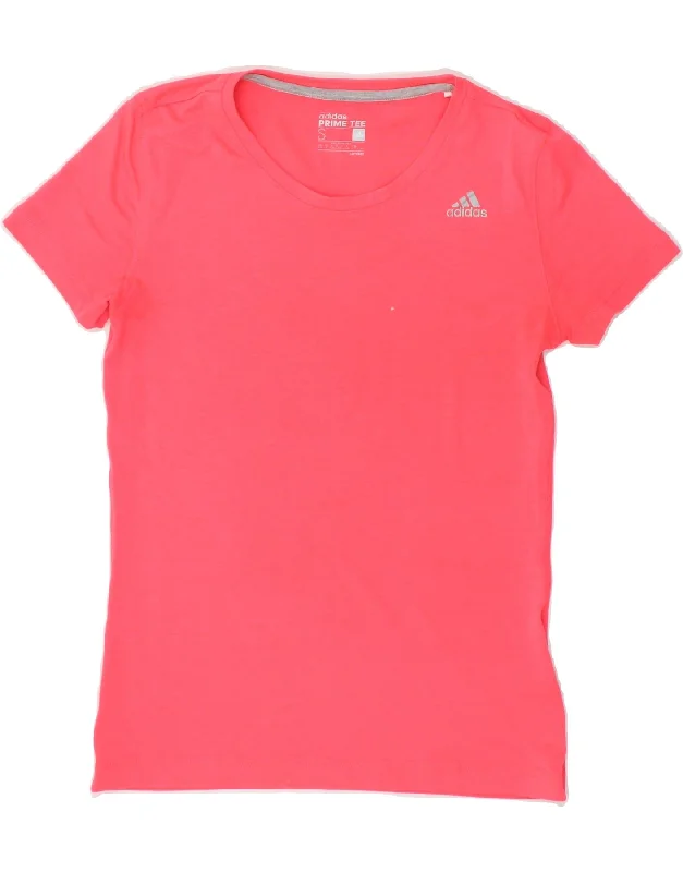 ADIDAS Womens Climalite T-Shirt Top UK 8/10 Small Pink Polyester Iron Safe Non-Iron Wrinkle Free