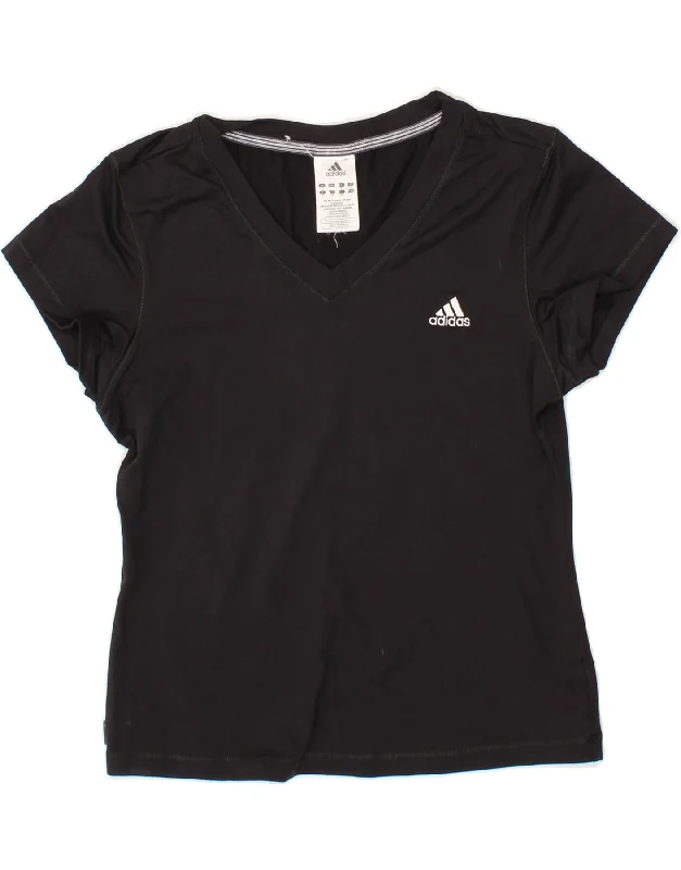 ADIDAS Womens T-Shirt Top UK 16 Large Black Polyamide Notch Collar Peter Pan Collar Cowl Neck ADIDAS Womens T-Shirt Top UK 16 Large Black Polyamide Notch Collar Peter Pan Collar Cowl Neck