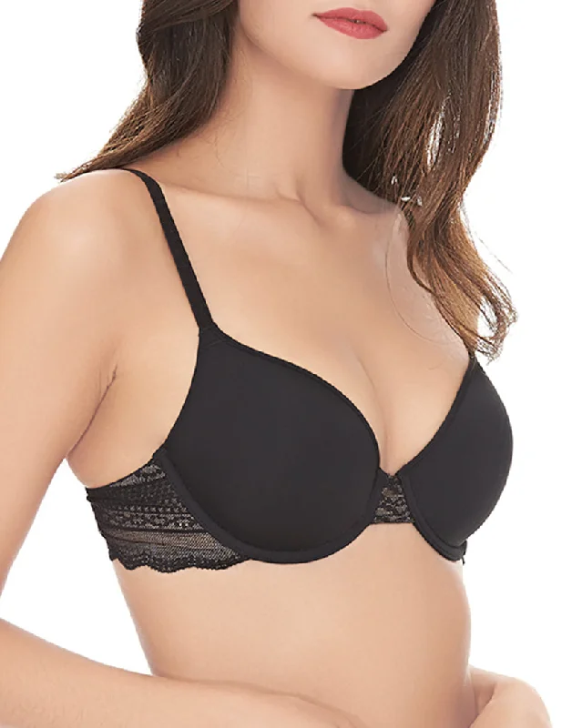 b.tempt'd by Wacoal B.Cherised Underwire T-Shirt Bra 953243 V-Neck T-Shirt Long Sleeve Cotton