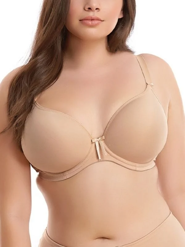 Bijou Banded Moulded Plunge T-Shirt Bra - Sand Boxy Fit Fitted Loose