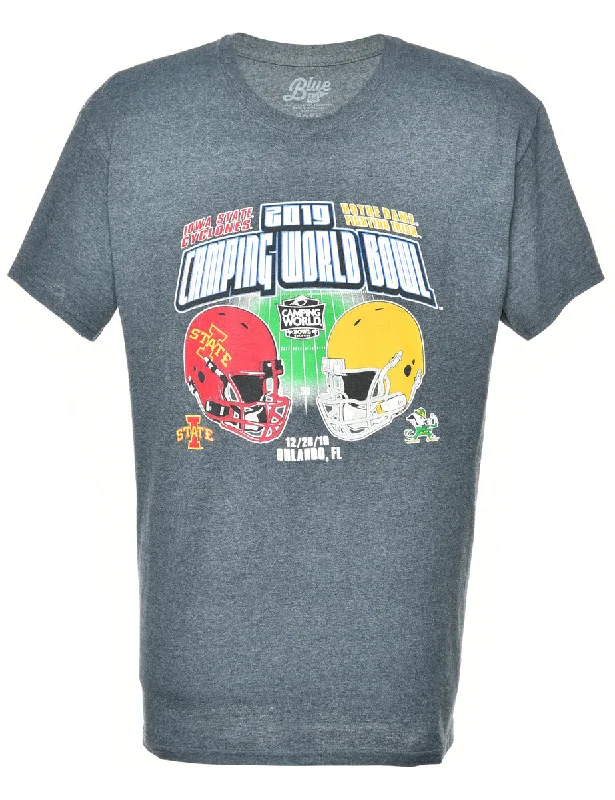 Camping World Bowl Printed T-shirt - L Zippered Front Buttoned Front Snap Front
