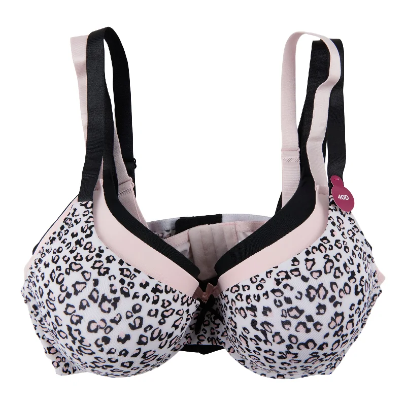Carisma Women's Plus T-Shirt Bra, 3-Pack Houndstooth Herringbone Solid