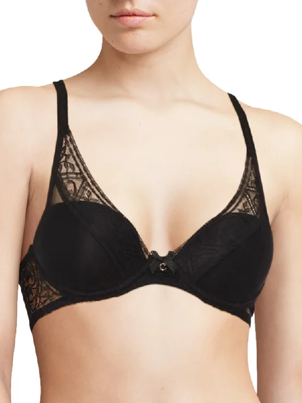 Alto Plunge T-Shirt Bra - Black Hooded Caped Shawl Collar