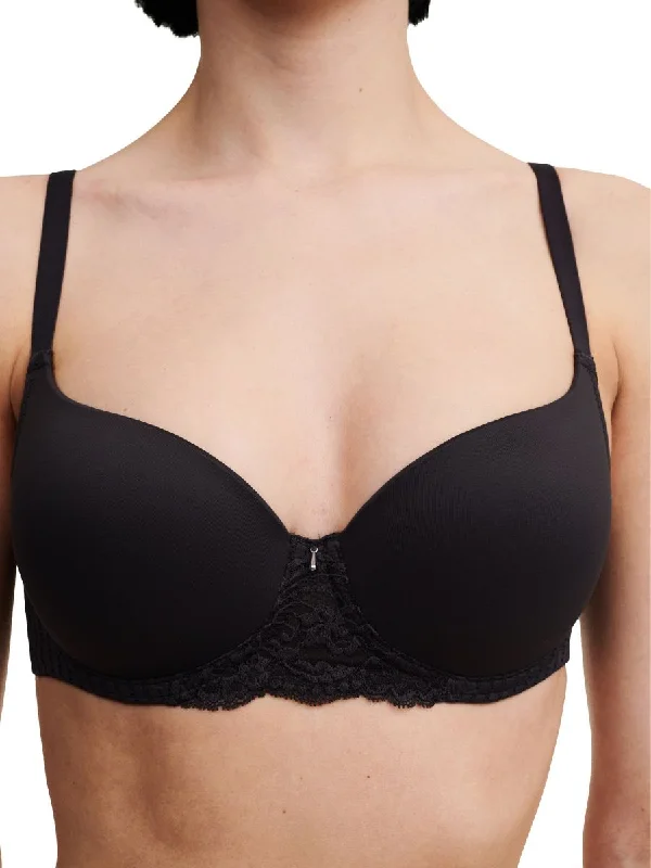 Easy Feel Marilyn Covering T-Shirt Bra - Black Ribbed T-Shirt High Neck Heavyweight