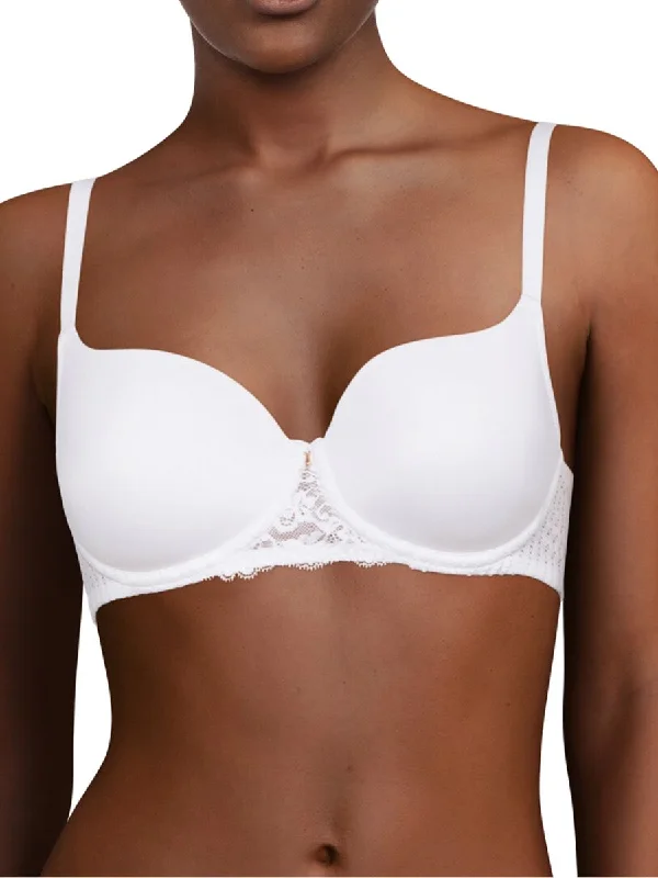 Easy Feel Marilyn Covering T-Shirt Bra - White Asymmetrical Pockets Print