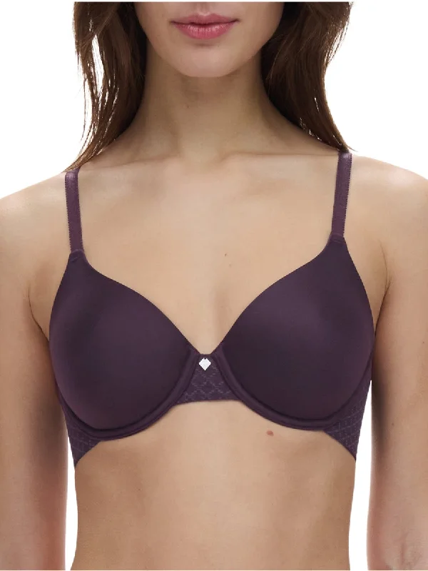 Norah Chic Covering T-Shirt Bra - Aubergine Mesh Blend Leather Blend Suede Blend