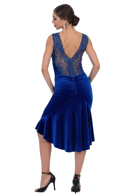 Charlotte Velvet Tango Dress With Lace Details