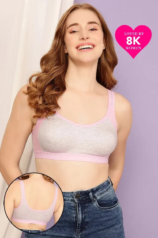 Clovia Supportz Non-Padded Non-Wired Full Cup T-shirt Bra in Grey- Cotton Rich Hooded Caped Shawl Collar Clovia Supportz Non-Padded Non-Wired Full Cup T-shirt Bra in Grey- Cotton Rich Hooded Caped Shawl Collar