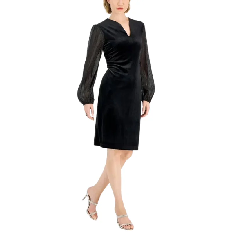 CONNECTED - Velvet Metallic Sheath Dress