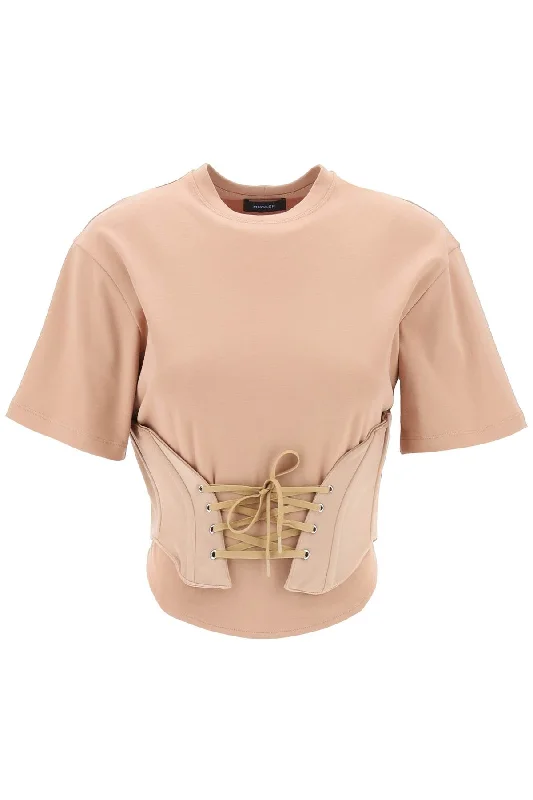 Corset T-shirt Terry Blend Velvet Blend Canvas Blend