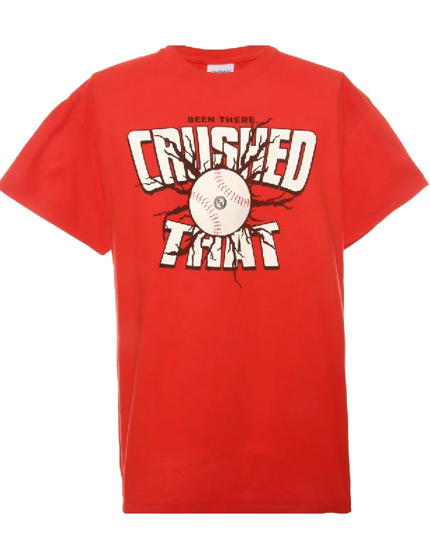 Crushed That Red Printed T-shirt - L Fitted T-Shirt Seamless Stretchy