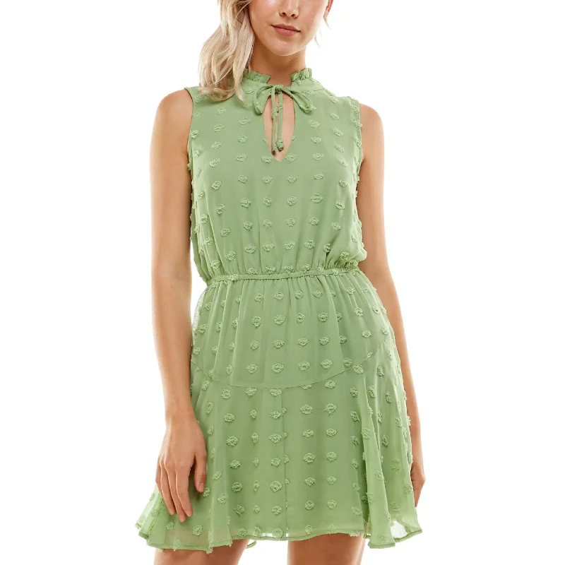 CRYSTAL DOLL - Swiss Dot Short Fit & Flare Dress
