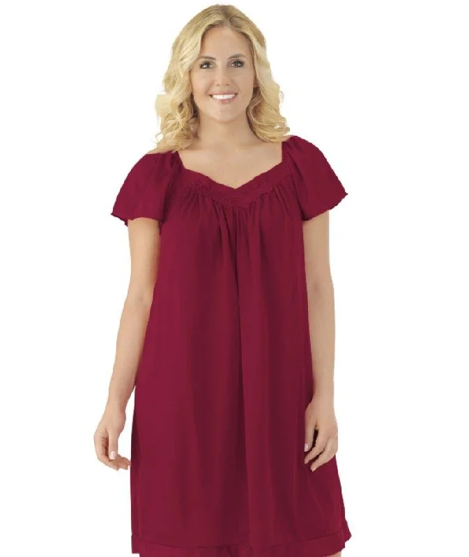 Exquisite Form Flutter Sleeve Gown - Sangria