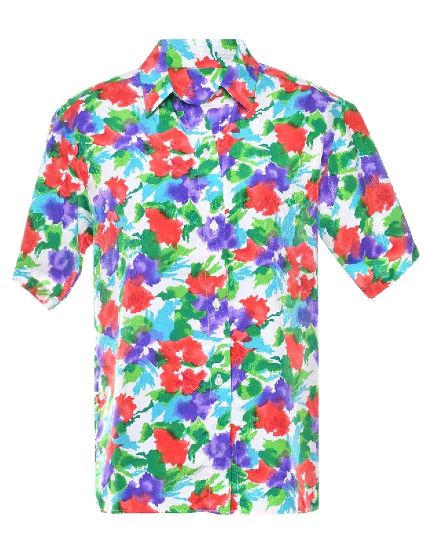 Floral Blouse - L Double-Layered Blouse