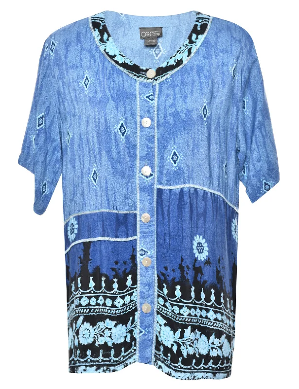 Floral Blouse - M Sleeveless Chiffon Blouse
