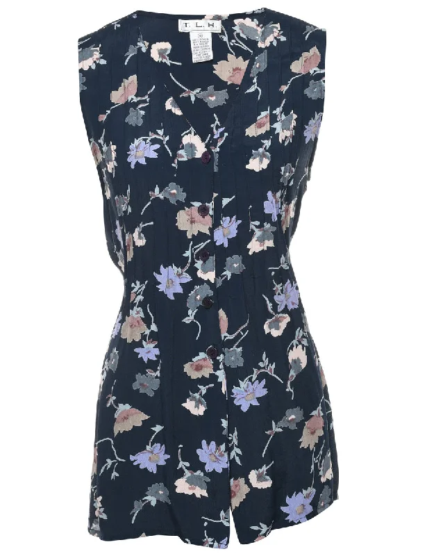 Floral Blouse - M Chic Sleeveless Blouse