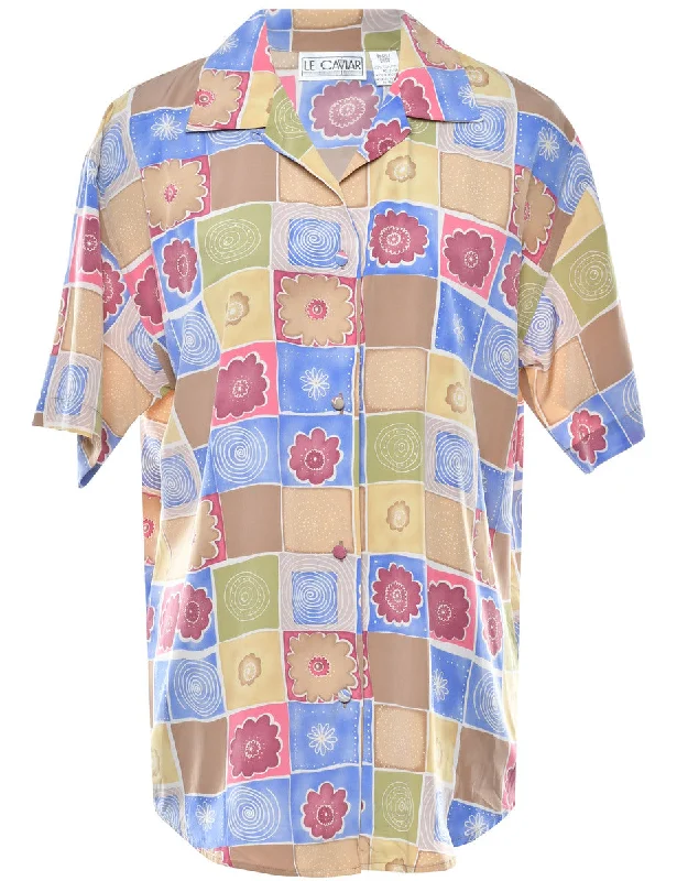 Floral Blouse - S Elegant Embroidery Blouse