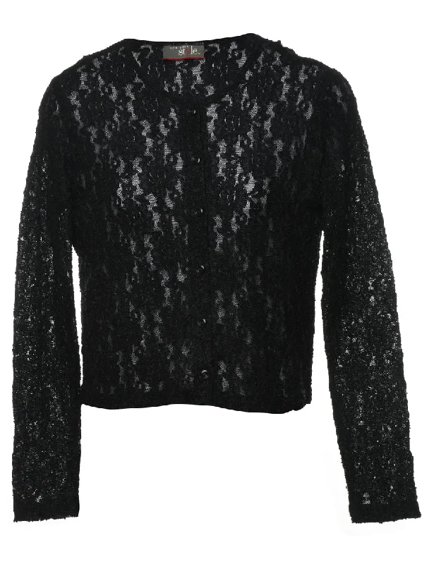 Floral Lace Blouse - M Soft Satin Blouse