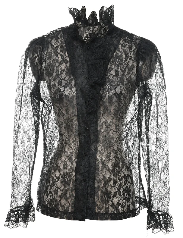 Floral Lace Blouse - M Chic Ruffle Blouse