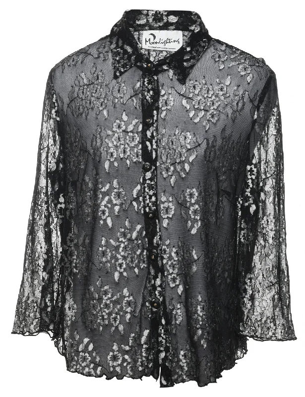 Floral Lace Blouse - XL Boho Printed Blouse