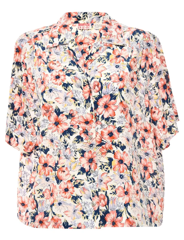 Floral Multi Colour Blouse - L Casual Stripe Blouse