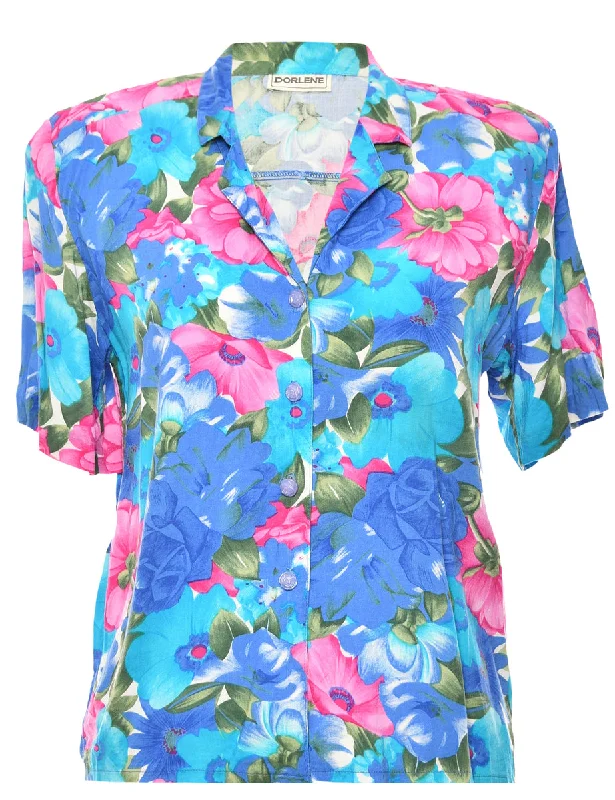 Floral Multi-Colour Blouse - M Airy Cotton Blouse