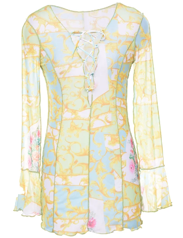 Floral Print Blouse - XS Playful Puff Blouse