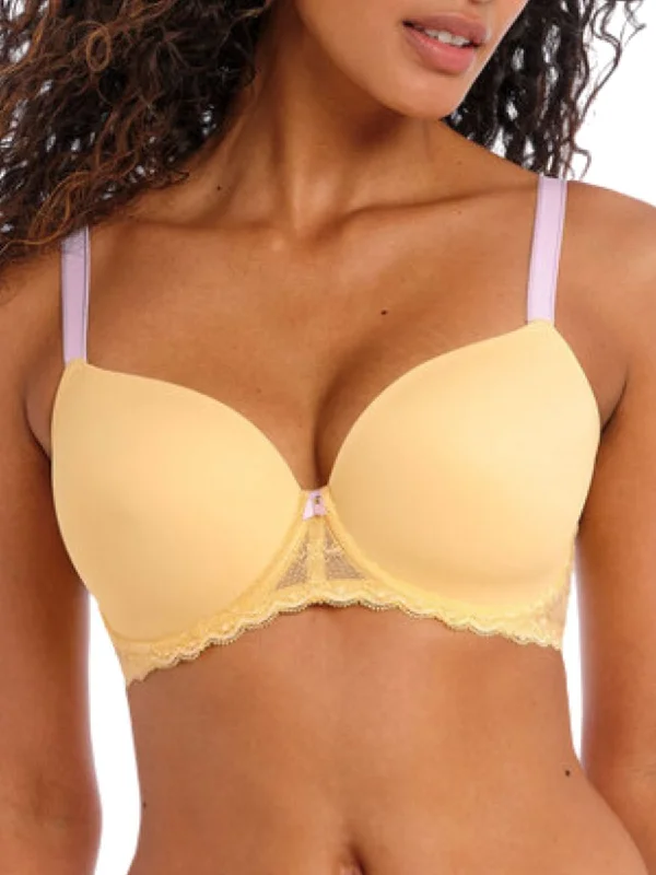 Offbeat Moulded Demi T-Shirt Bra - Lemon Fizz Rayon Fabric Velvet Fabric Corduroy Fabric