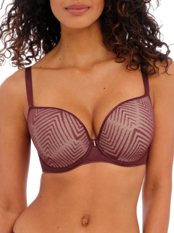 Tailored Plunge T-Shirt Bra - Dark Cherry Cashmere Blend Cotton Blend Poly Blend