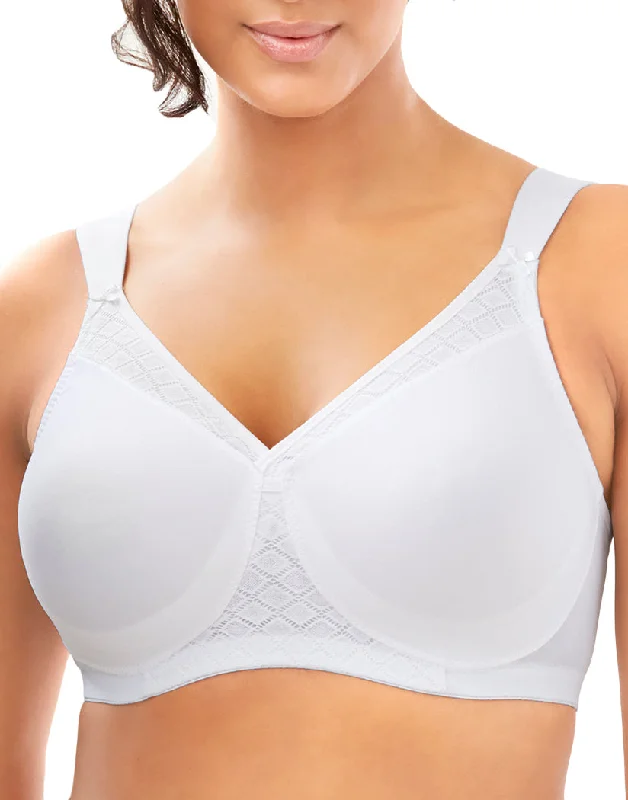 Glamorise Everyday Seamless Support T-Shirt Bra White 1080 Solid Color Striped Floral