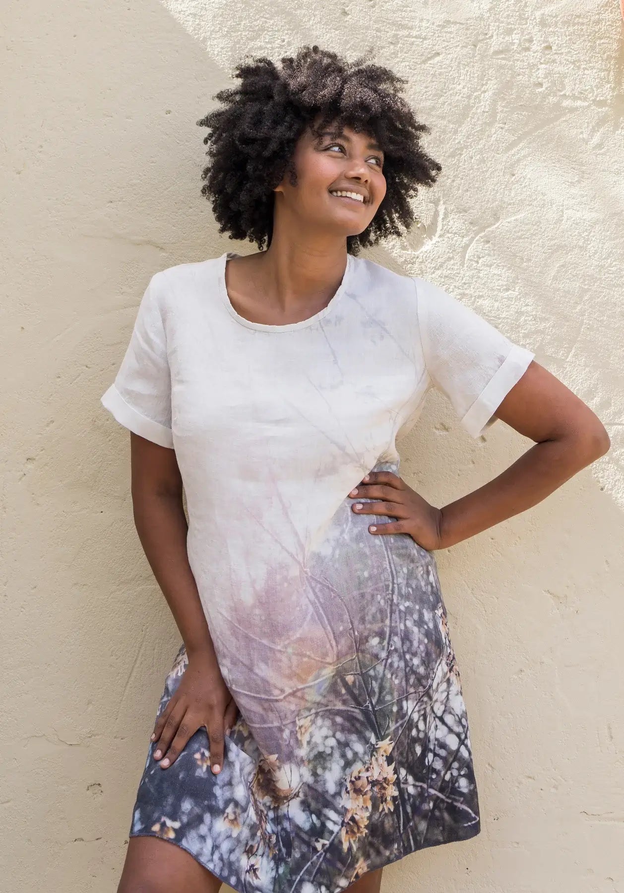 Harriet Jane Shift Linen Dress Maple Seed