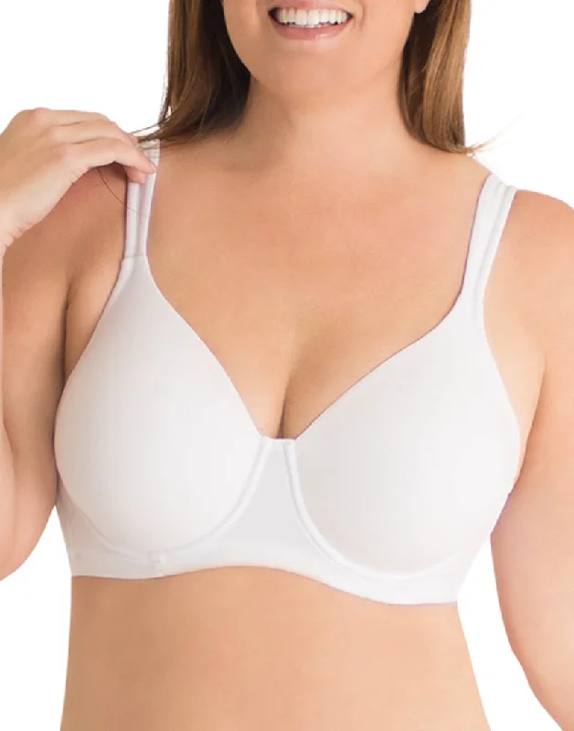 Leading Lady The Brigitte Molded Padded T-Shirt Bra White 5028 Houndstooth Herringbone Solid