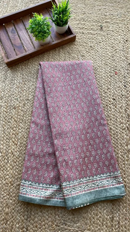 Light Brown and green khadi silk saree with blouse Drape Neck Blouse
