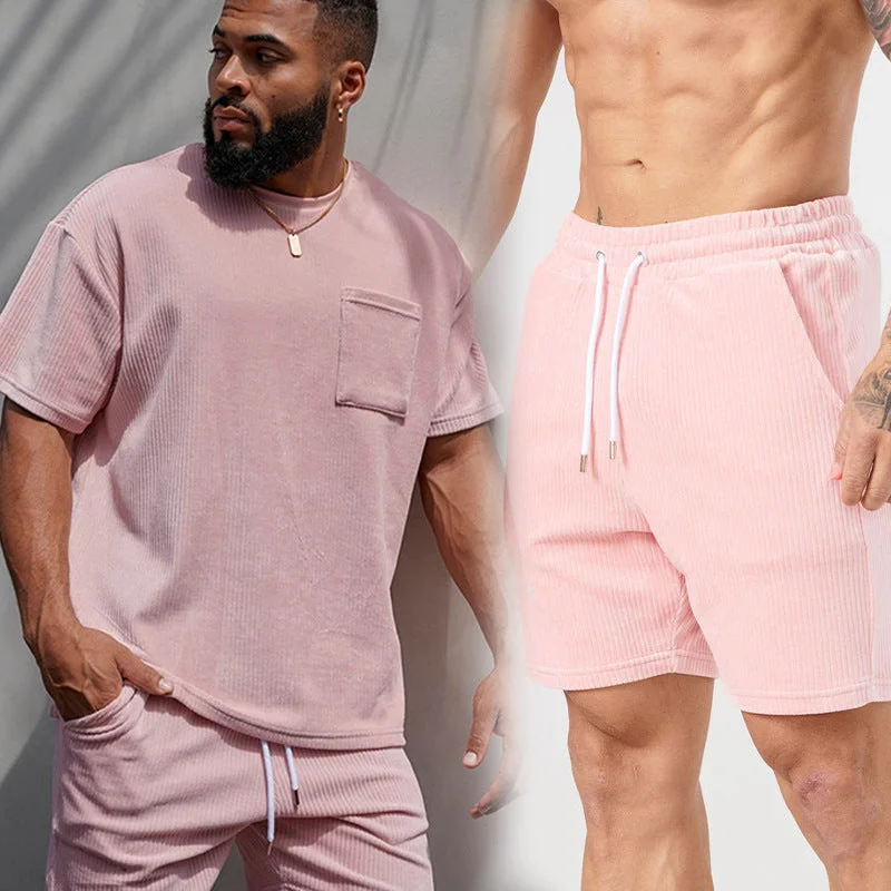 Men's Workout, Loungewear T-Shirt and Shorts Suit Oversized T-Shirt Spandex breathable Men's Workout, Loungewear T-Shirt and Shorts Suit Oversized T-Shirt Spandex breathable