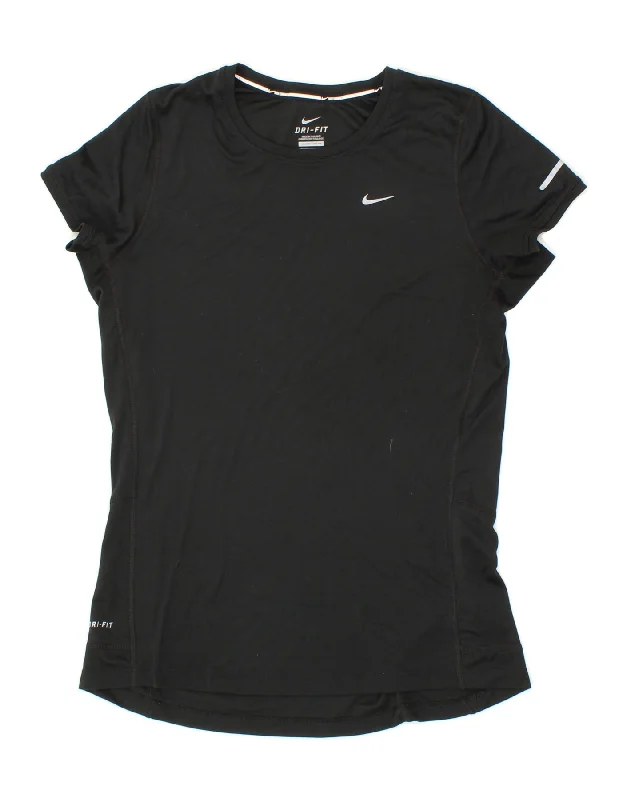 NIKE Womens Dri Fit T-Shirt Top UK 12 Medium Black Polyester Machine Wash Dry Clean Hand Wash NIKE Womens Dri Fit T-Shirt Top UK 12 Medium Black Polyester Machine Wash Dry Clean Hand Wash