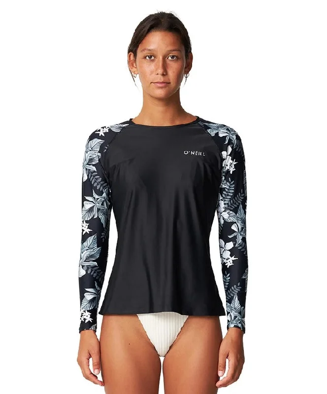 O'Neill Womens Salina Long Sleeve UPF Surf Tee - Sum24 Anti-Shrink Durable Soft