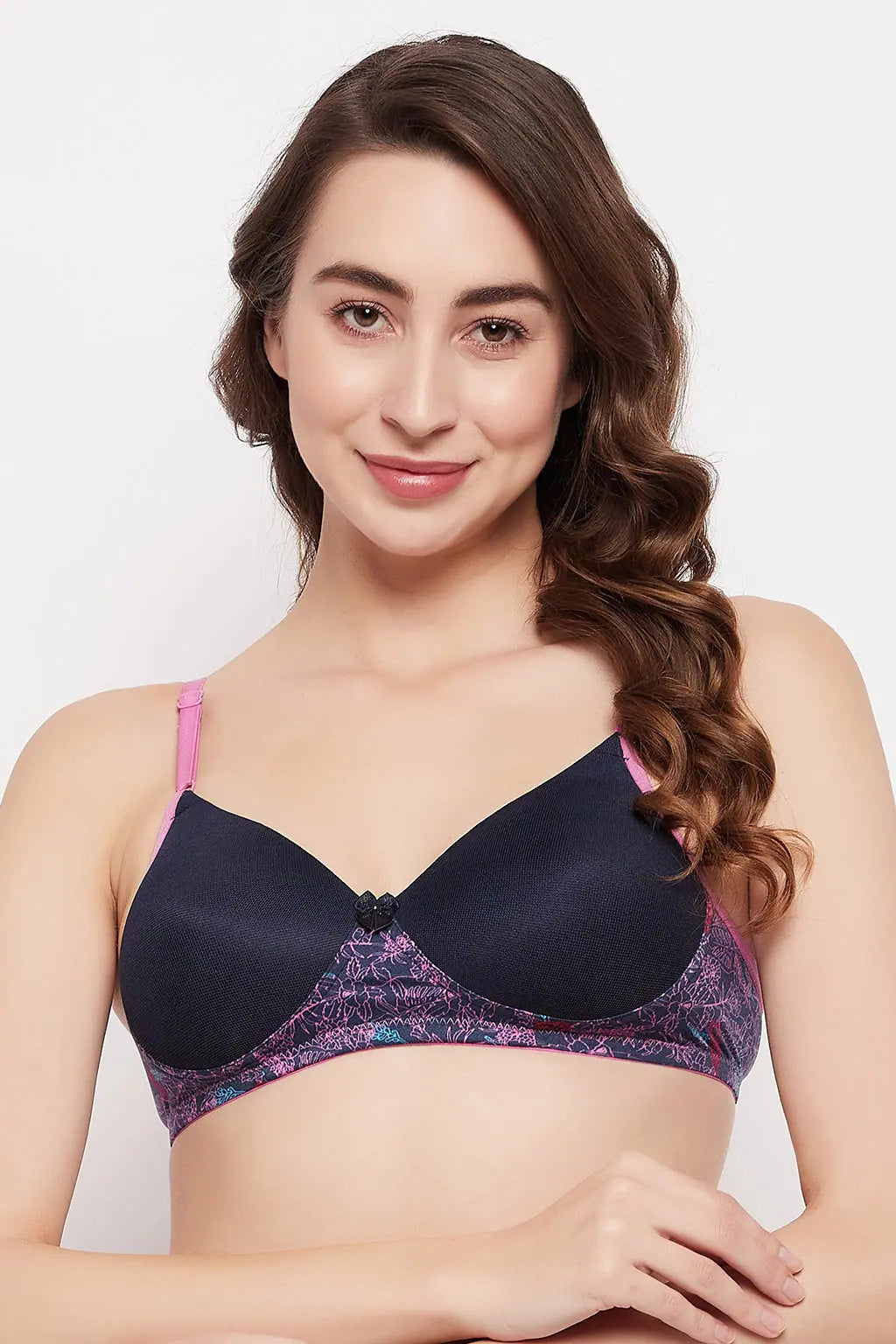 Padded Non-Wired Full Cup T-shirt Bra in Navy Blue Cashmere Blend Cotton Blend Poly Blend Padded Non-Wired Full Cup T-shirt Bra in Navy Blue Cashmere Blend Cotton Blend Poly Blend