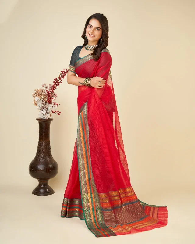 Women Casual Wear Kota Doriya(Semi Cotton) Saree with Un-Stitched Blouse Satin Bow Blouse Women Casual Wear Kota Doriya(Semi Cotton) Saree with Un-Stitched Blouse Satin Bow Blouse