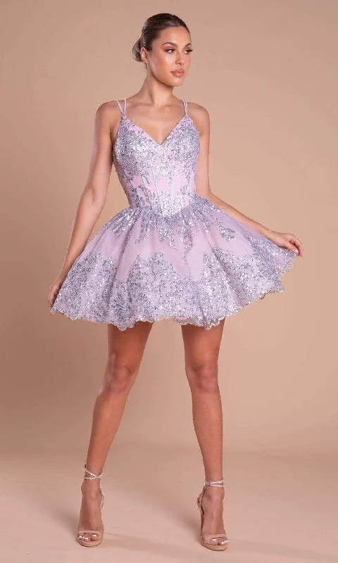 Portia and Scarlett - PS21008 Glitter Accented A-Line Dress