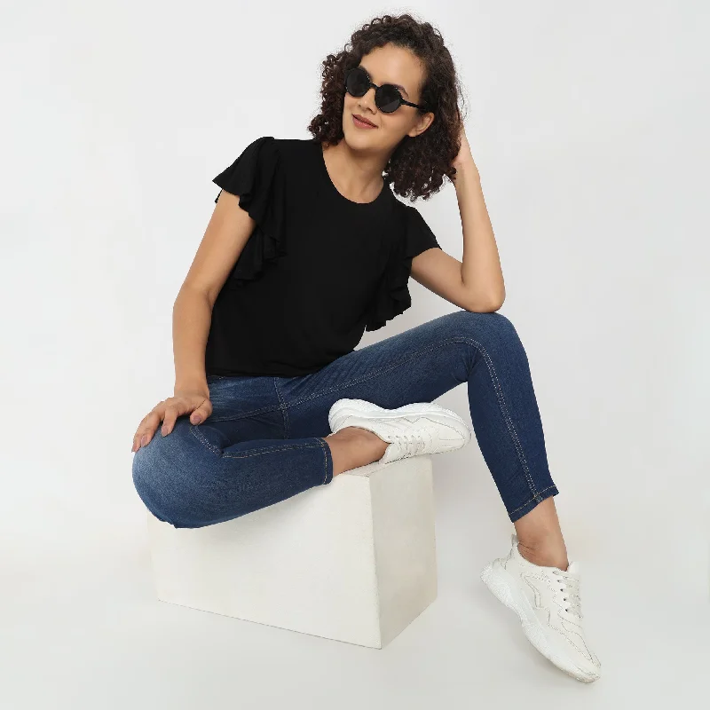 Regular Fit Solid T-Shirt Polka Dot Checkered Tartan