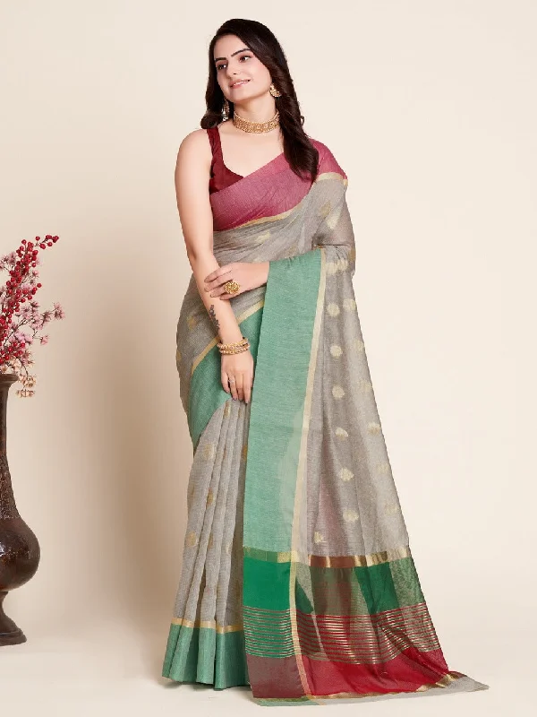 Women Party Wear Soft Silk Saree with Un-Stitched Blouse Delicate Pleat Blouse